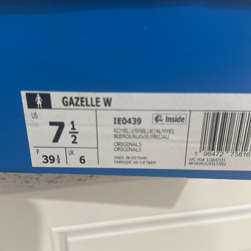 Adidas Gazelle Royal Blue and Yellow Sneakers - Picture 8 of 9